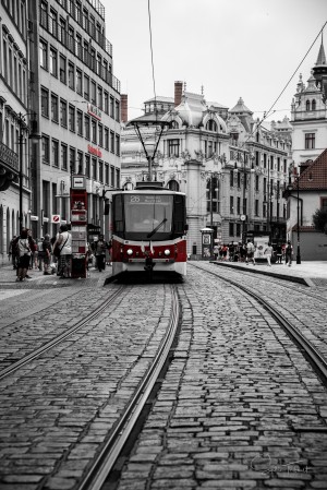 Un tramway a Prague